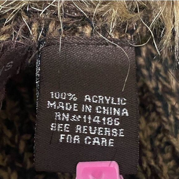 Linda Matthews Open Cardigan Sleeveless Vest with Faux Fur Collar Size M - Picture 4 of 7